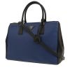 Borsa Prada  Galleria in pelle saffiano nera e blu - 00pp thumbnail