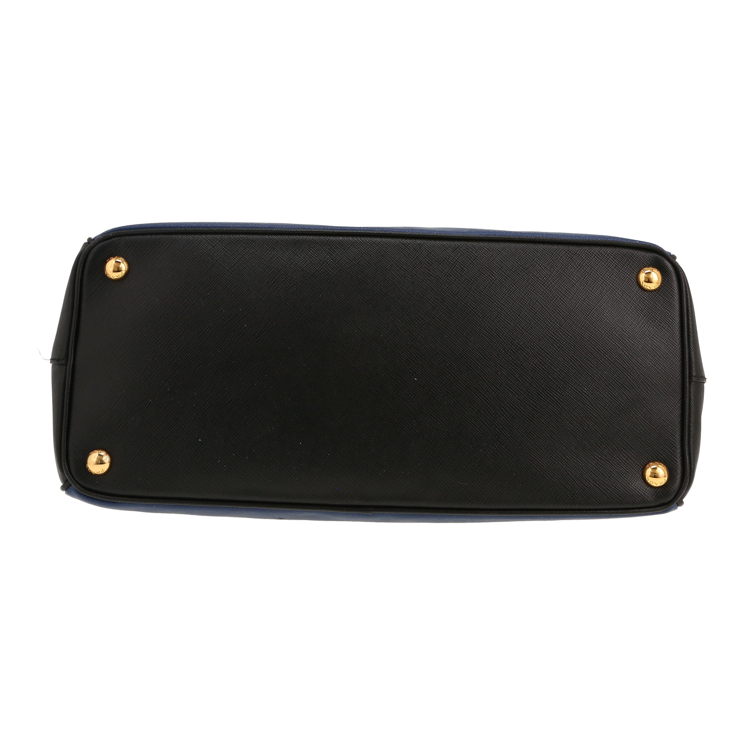 Prada  Galleria handbag  in black and blue leather saffiano - Detail D1