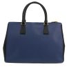 Borsa Prada  Galleria in pelle saffiano nera e blu - Detail D4 thumbnail