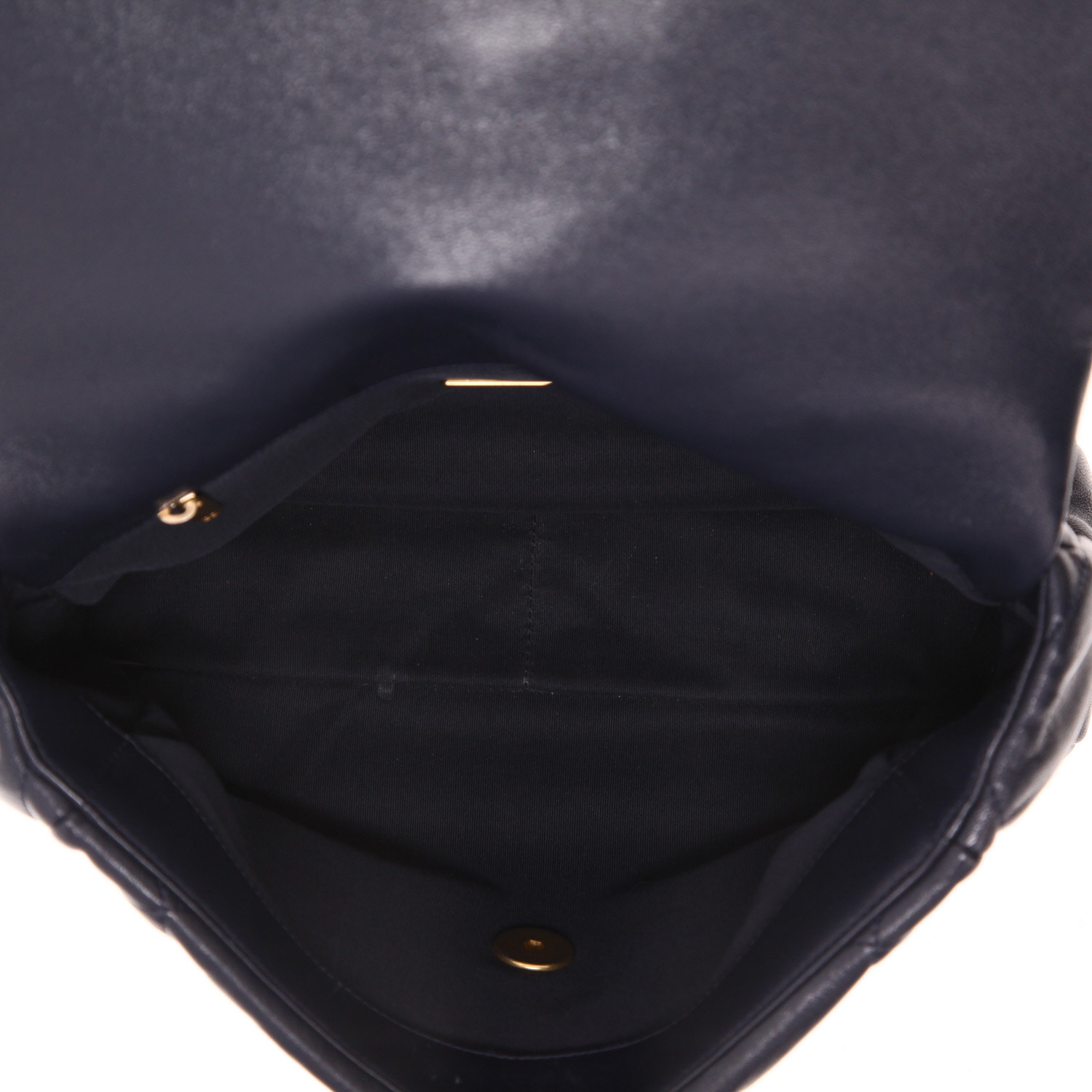 Borsa a tracolla Chanel 19 modello grande in pelle trapuntata blu marino - Detail D3
