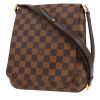 Louis Vuitton  Salsa shoulder bag  in ebene damier canvas  and brown leather - 00pp thumbnail