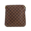 Louis Vuitton  Salsa shoulder bag  in ebene damier canvas  and brown leather - Detail D4 thumbnail