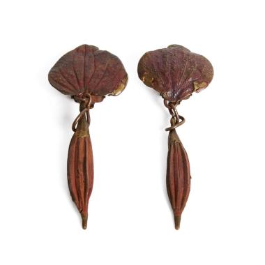 Claude Lalanne (1925-2019), Boucles d'oreilles 'Liseron' - le modèle créé vers 1985 - Pièce unique