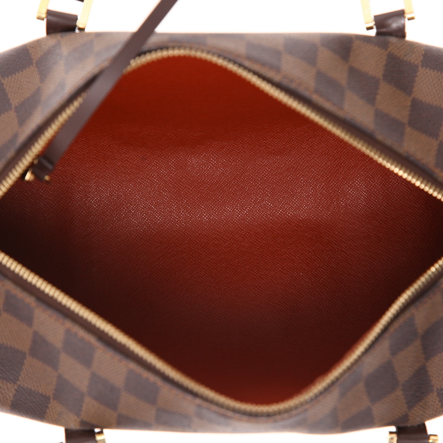 Louis Vuitton  Papillon handbag  in ebene damier canvas  and brown leather - Detail D3