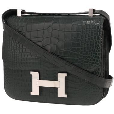 Borsa Hermès  Constance in coccodrillo verde