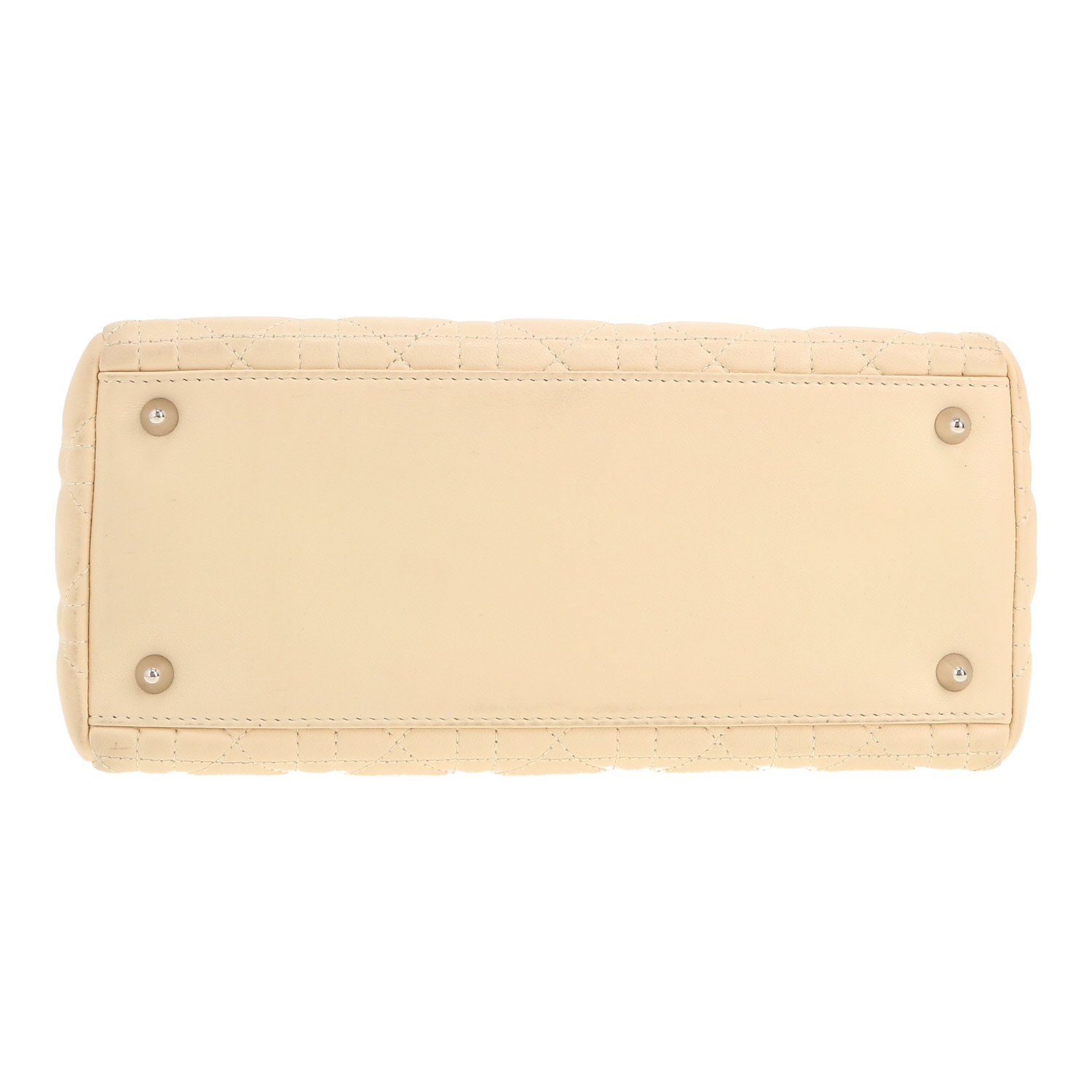 Bolso de mano Dior  Lady Dior en cuero cannage beige - Detail D1