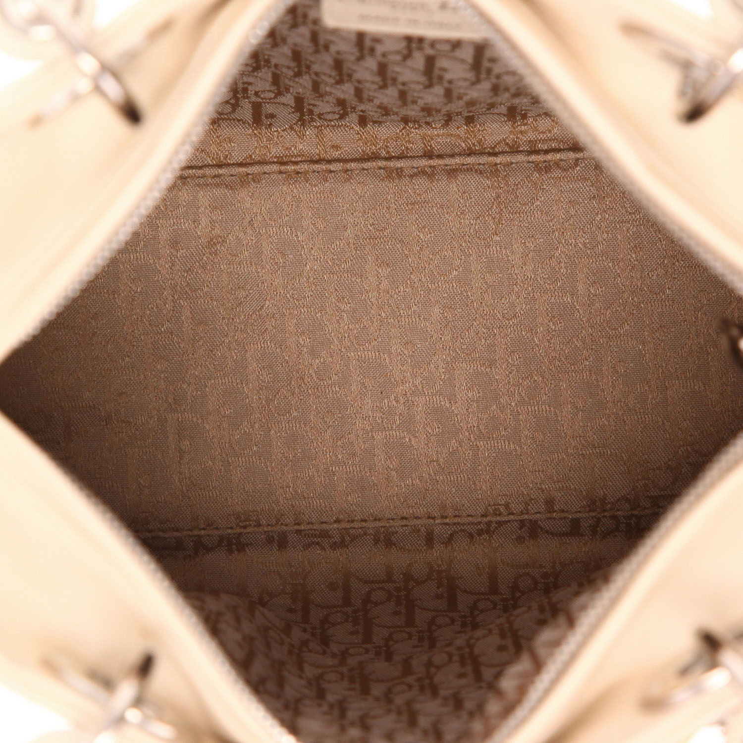 Sac à main Dior Lady Dior en cuir cannage beige - Detail D3