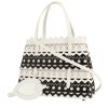 Sac à main Alaïa  Mina en cuir noir et blanc - 00pp thumbnail