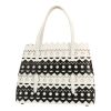 Alaïa  Mina handbag  in black and white leather - Detail D4 thumbnail