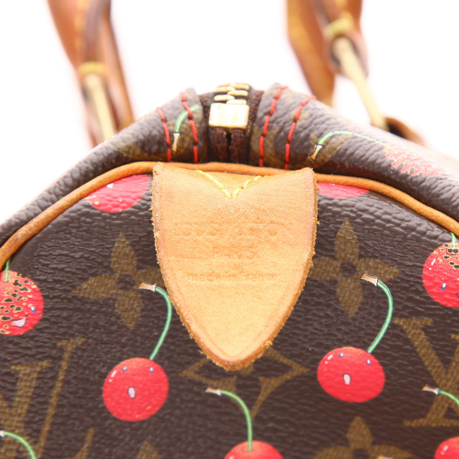 Louis Vuitton  Speedy 25 handbag  in brown monogram canvas  and natural leather - Detail D2