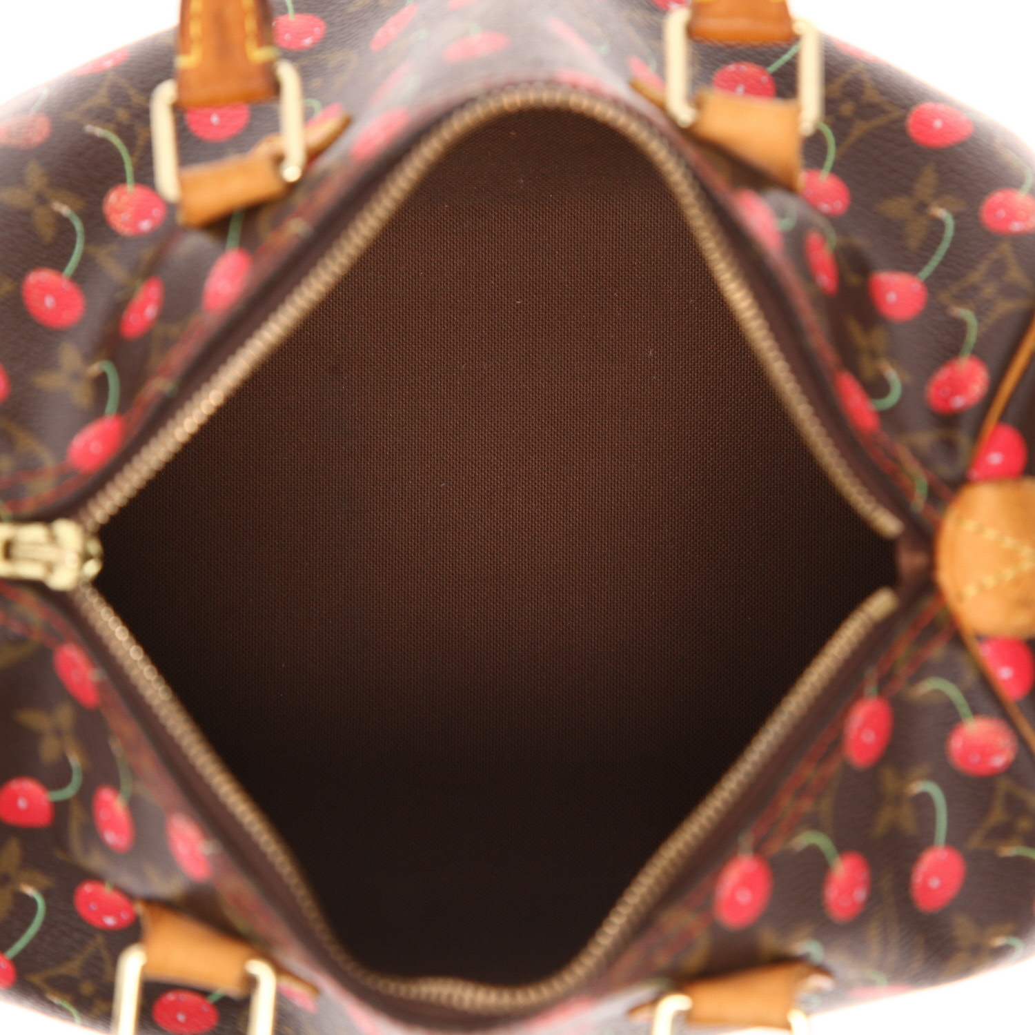 Louis Vuitton  Speedy 25 handbag  in brown monogram canvas  and natural leather - Detail D3