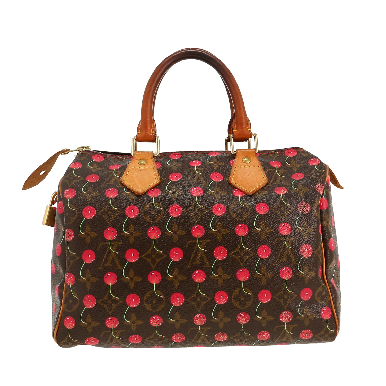 Bolso de mano Louis Vuitton  Speedy 25 en lona Monogram marrón y cuero natural - Detail D4