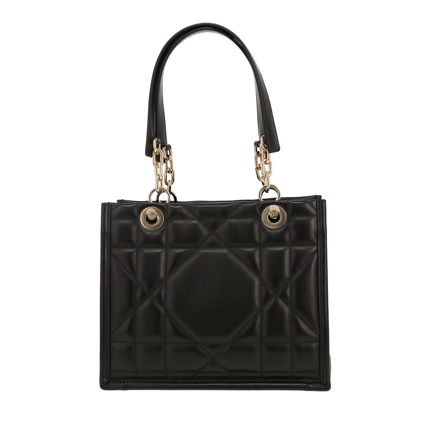 Dior Essential shopping bag in black leather cannage - Detail D4