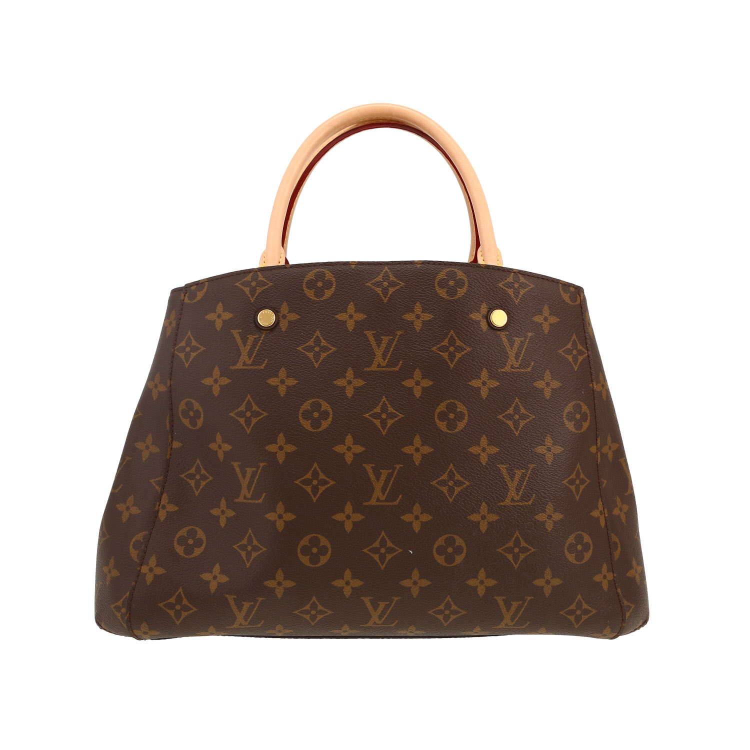 Sac à main Louis Vuitton  Montaigne moyen modèle  en toile monogram marron et cuir naturel - Detail D4