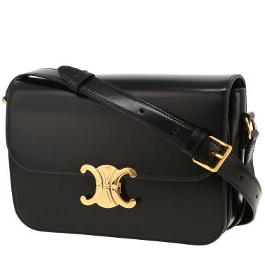 Bolso bandolera Celine  Triomphe en cuero liso negro