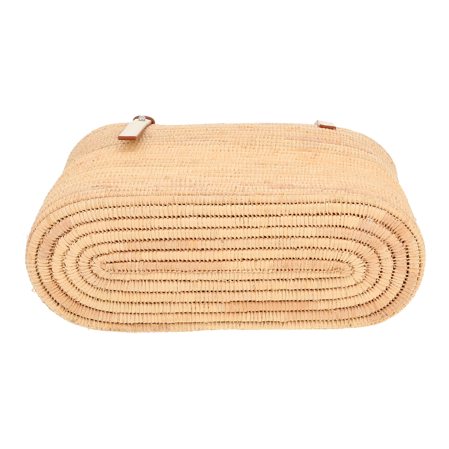 Sac cabas Loewe  Anagram en osier et cuir blanc - Detail D1