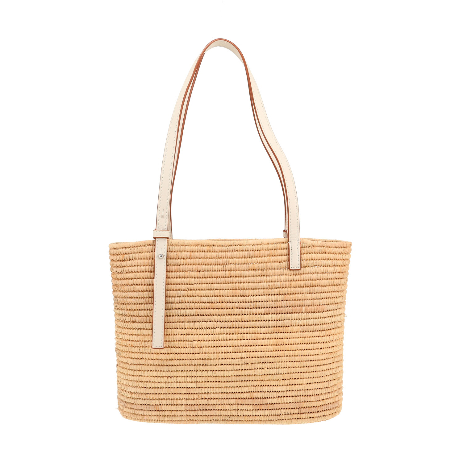 Shopping bag Loewe  Anagram in vimini e pelle bianca - Detail D4