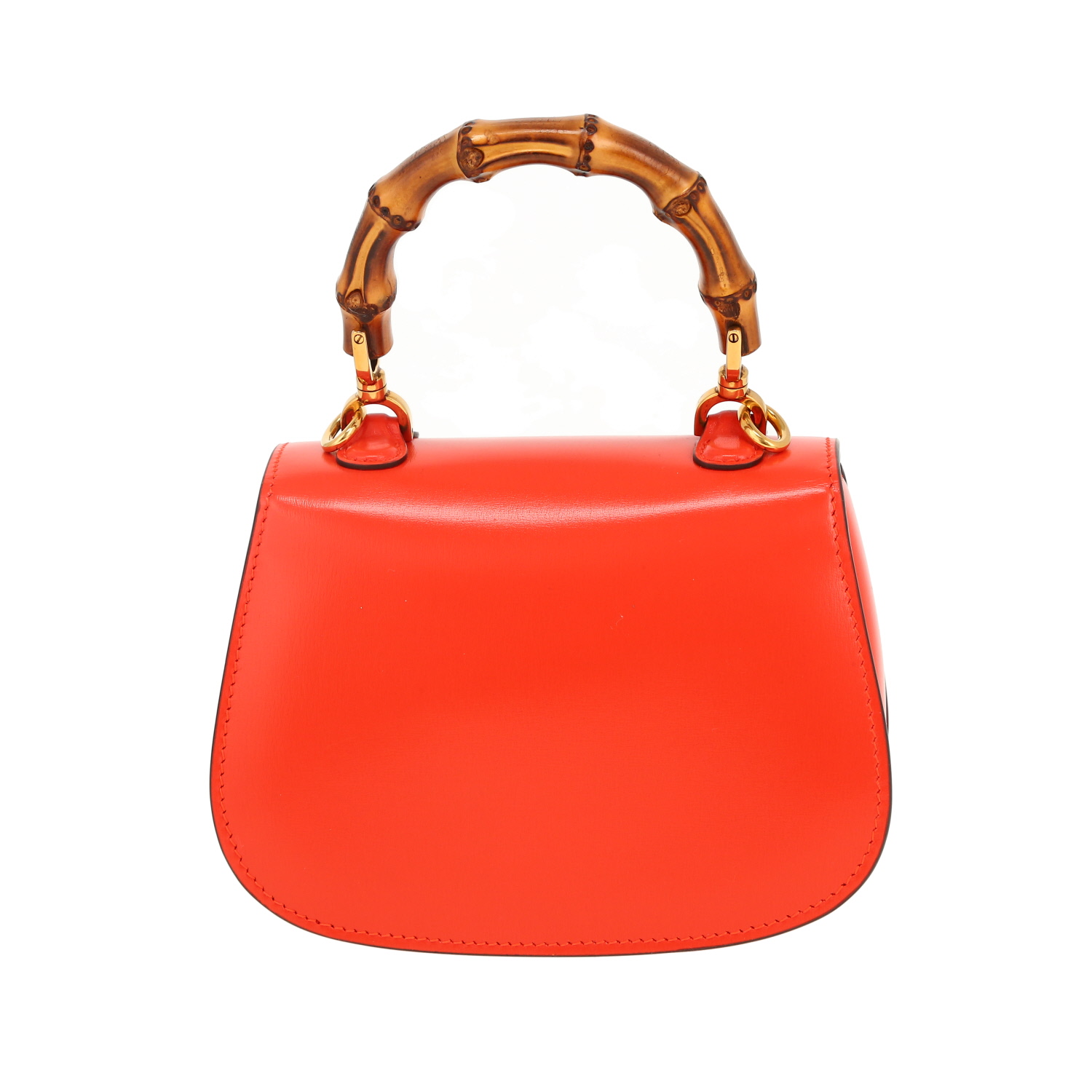 Bolso bandolera Gucci  Bamboo modelo pequeño  en cuero naranja y bambú - Detail D4