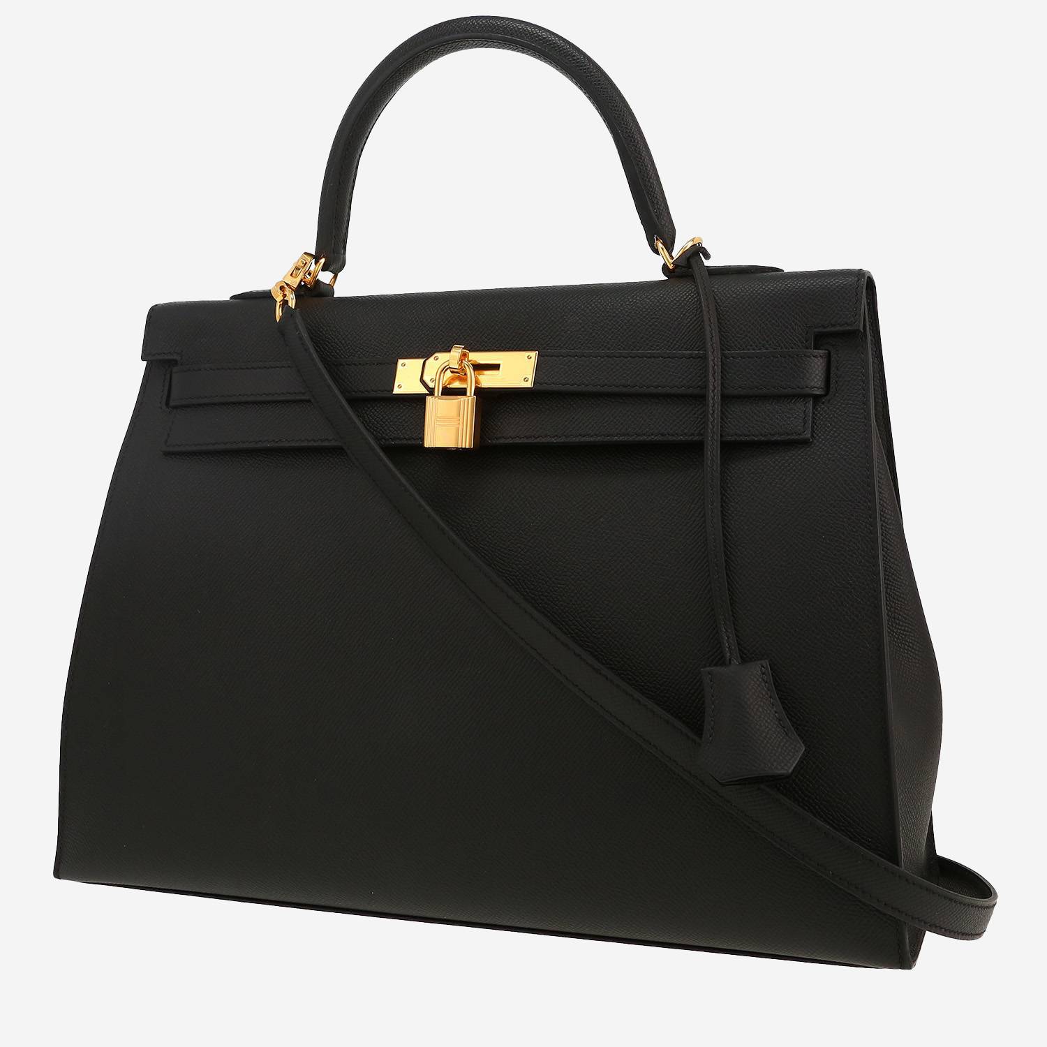 Hermès  Kelly 35 cm handbag  in black epsom leather