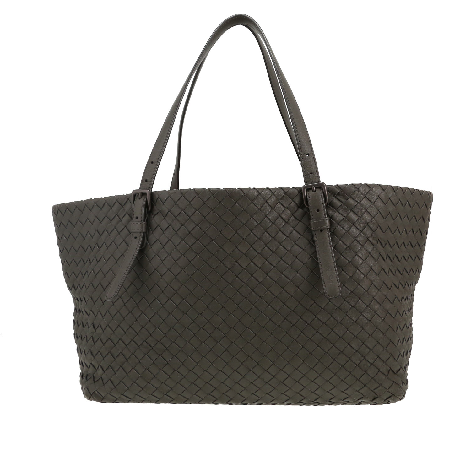 Bottega Veneta Fourre-tout shopping bag in grey intrecciato leather - Detail D4
