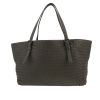 Bottega Veneta  Fourre-tout shopping bag  in grey intrecciato leather - Detail D4 thumbnail