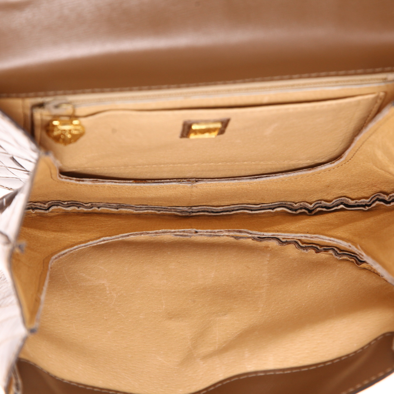 Borsa a tracolla Gucci   in coccodrillo beige - Detail D3