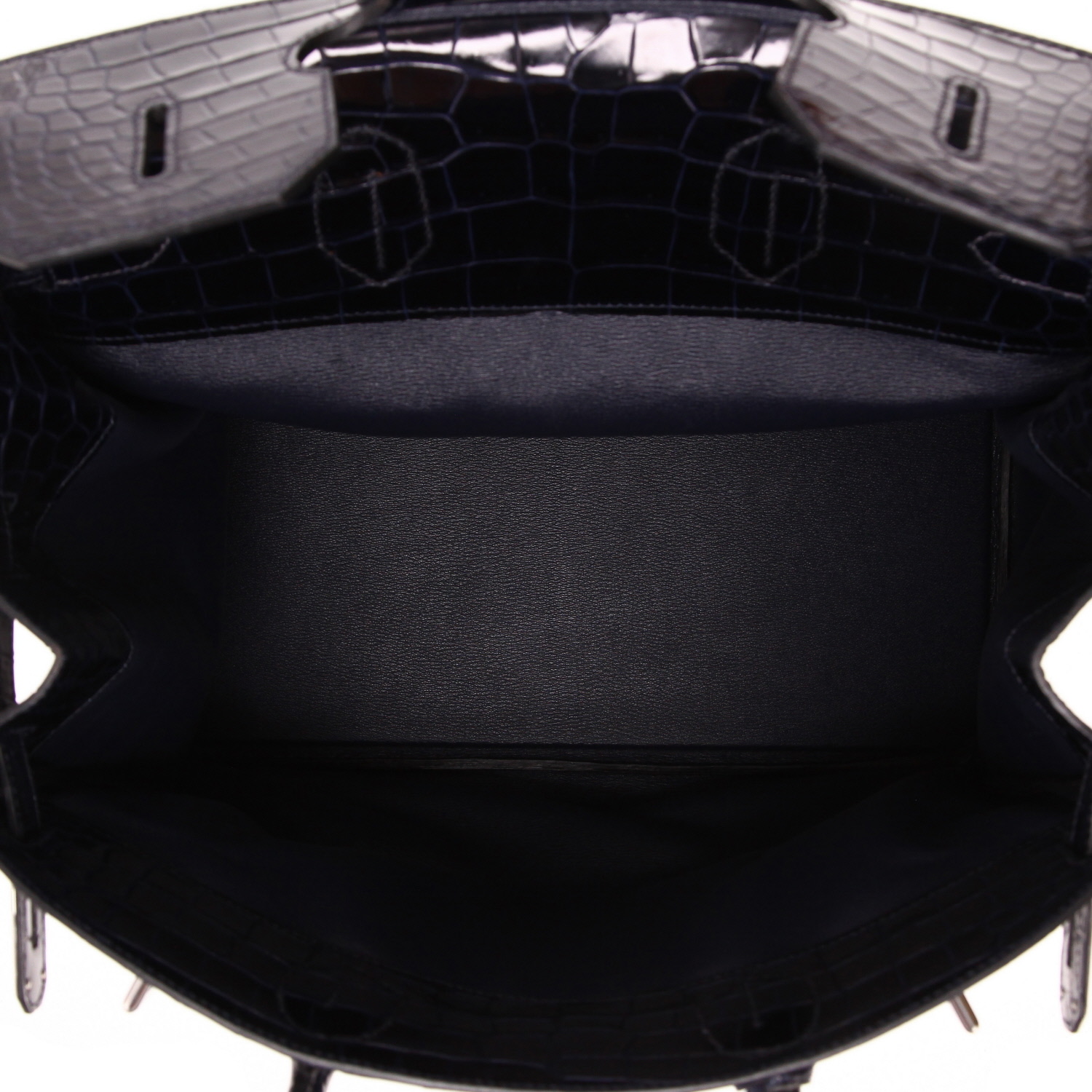 Hermès  Haut à Courroies travel bag  in blue porosus crocodile - Detail D3