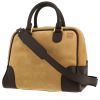 Borsa Loewe  Amazona in Veau velours beige e pelle marrone - 00pp thumbnail