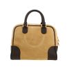 Borsa Loewe  Amazona in Veau velours beige e pelle marrone - Detail D4 thumbnail