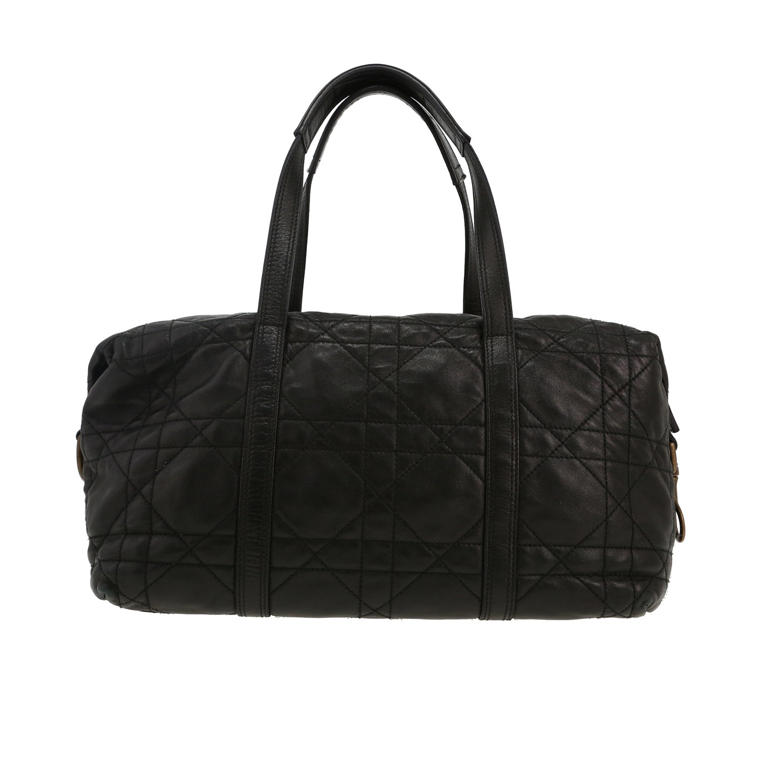 Sac à main Dior   en cuir cannage noir - Detail D4