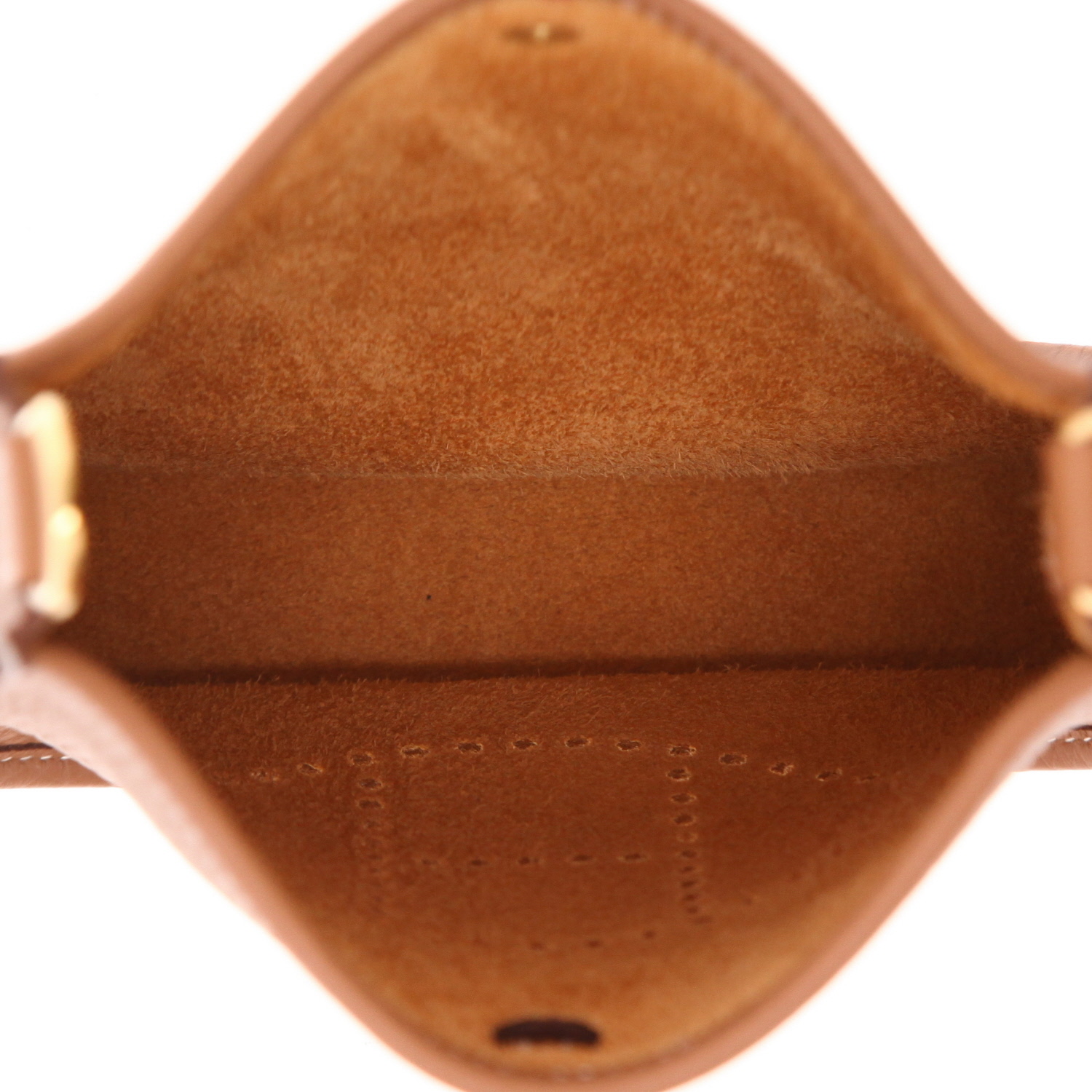 Hermès  Evelyne 16 cm shoulder bag  in gold togo leather - Detail D3