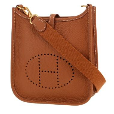 Bolso bandolera Hermès  Evelyne 16 cm en cuero togo color oro
