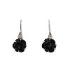 Chanel Camelia pendants earrings in white gold, onyx and diamonds - 00pp thumbnail