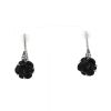 Chanel Camelia pendants earrings in white gold, onyx and diamonds - 360 thumbnail