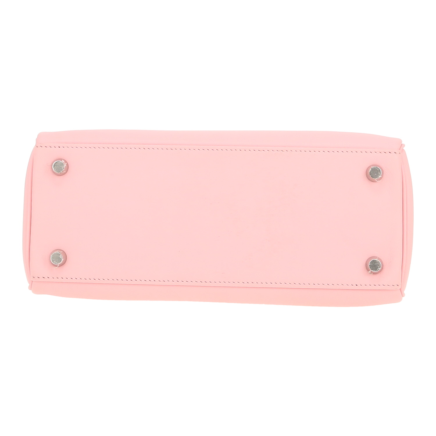 Sac à main Hermès  Kelly 25 cm en cuir Swift Rose Sakura - Detail D1