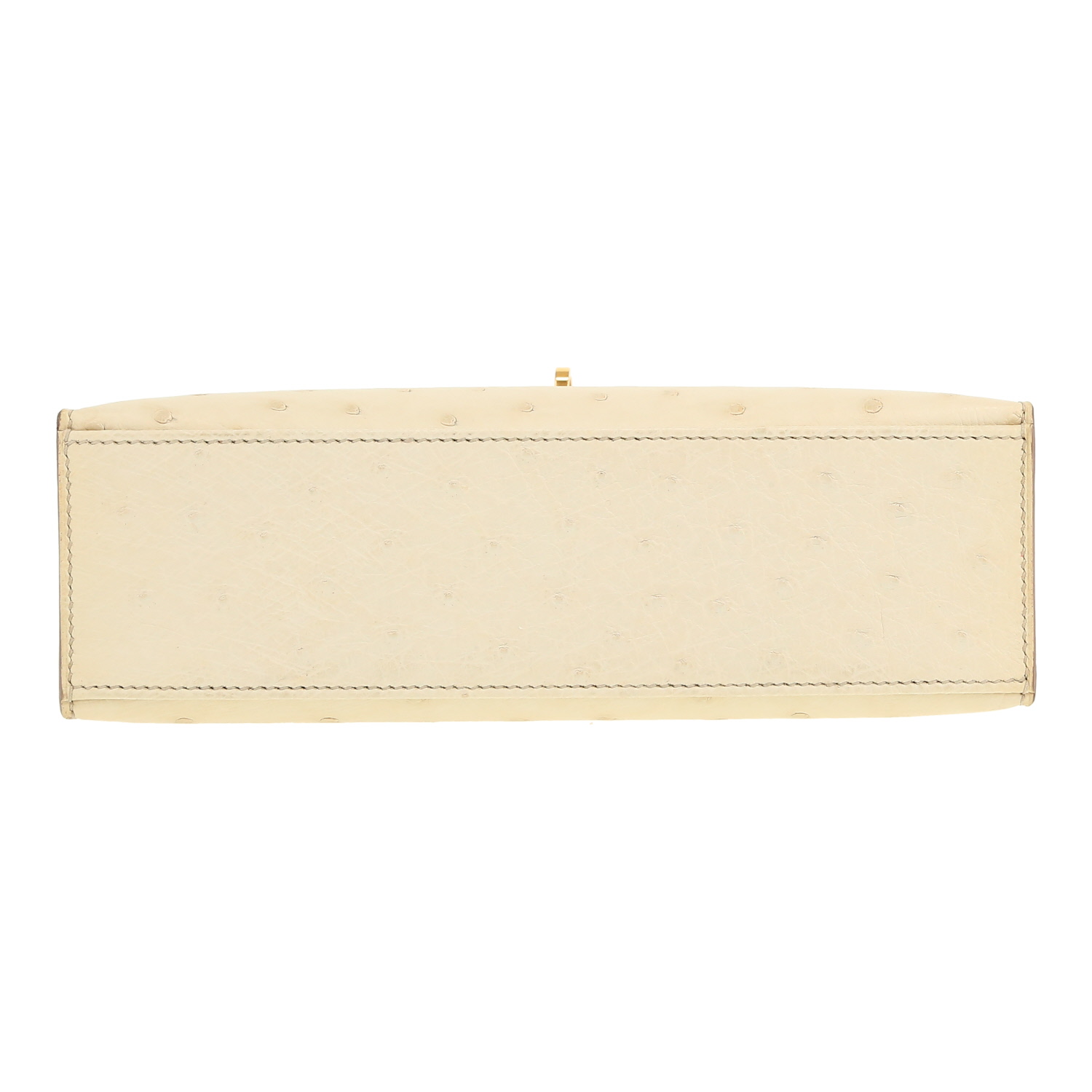 Pochette Hermès  Kelly - Clutch en autruche Nata Boreal - Detail D1