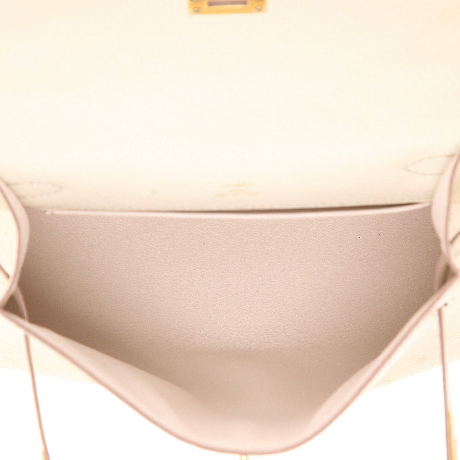 Bolsito de mano Hermès  Kelly - Clutch en avestruz Nata - Detail D3