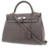 Bolso de mano Hermès  Kelly 32 cm en aligátor gris - 00pp thumbnail