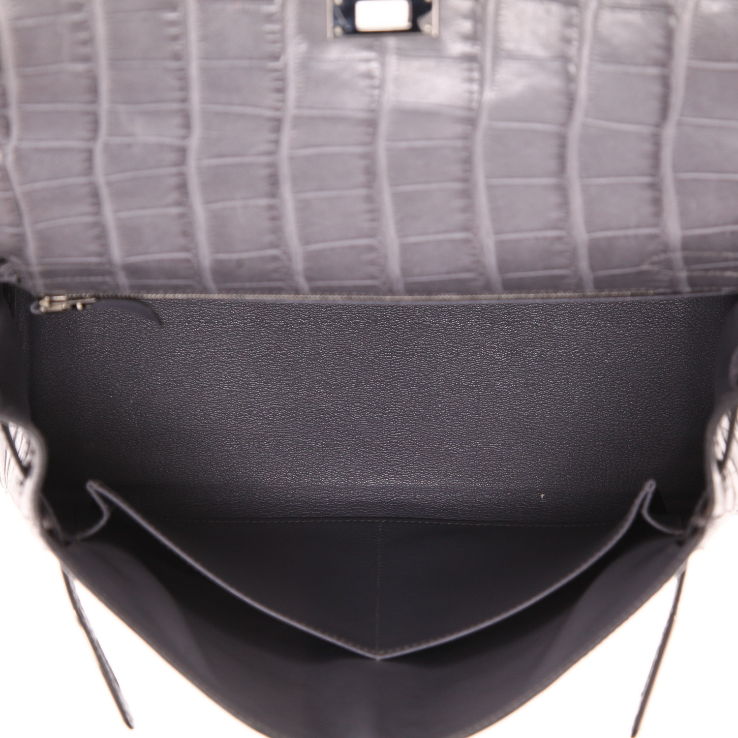 Borsa Hermès  Kelly 32 cm in alligatore grigio - Detail D3
