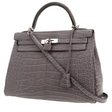 Sac à main Hermès  Kelly 32 cm en alligator gris Paris
