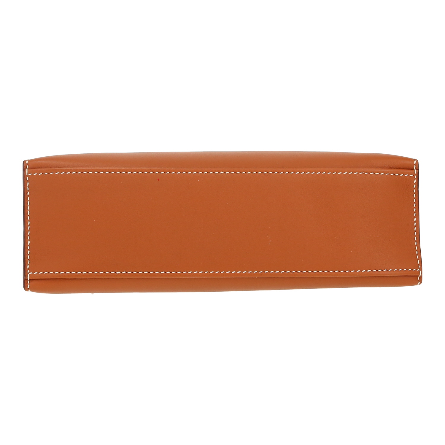 Pochette Hermès  Kelly - Clutch en cuir Swift gold - Detail D1