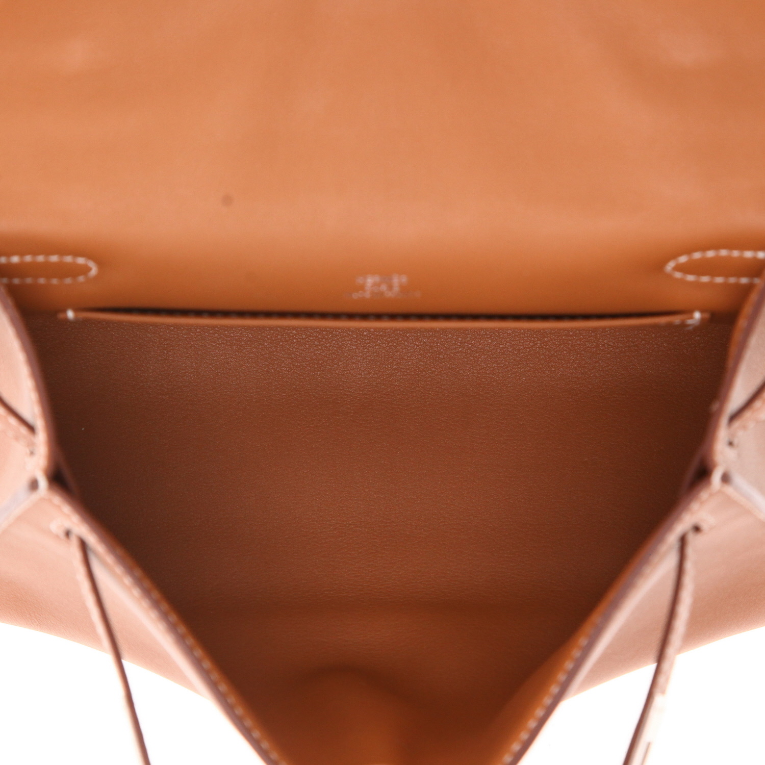 Bolsito de mano Hermès  Kelly - Clutch en cuero swift color oro - Detail D3