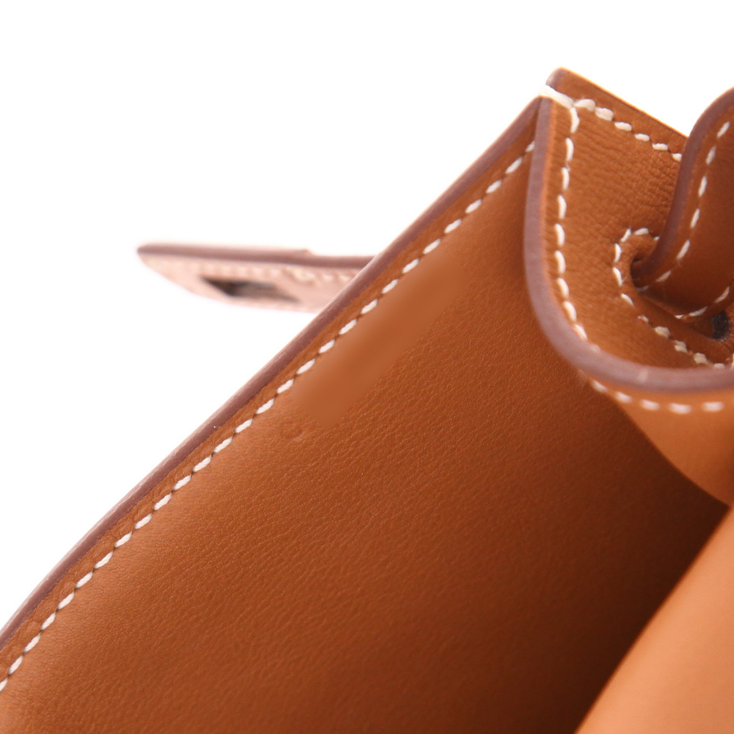 Pochette Hermès  Kelly - Clutch en cuir Swift gold - Detail D4