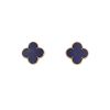 Van Cleef 
Arpels Alhambra earrings for non pierced ears in yellow gold and lapis-lazuli - 00pp thumbnail