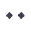 Van Cleef 
Arpels Alhambra earrings for non pierced ears in yellow gold and lapis-lazuli - 360 thumbnail