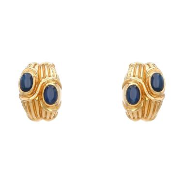 Orecchini a clip  Boucheron Jaipur in oro giallo e zaffiri Orecchini a clip  Boucheron Jaipur in oro giallo e zaffiri