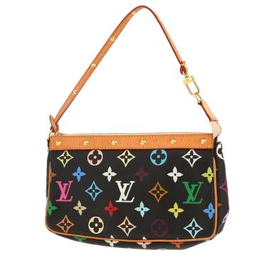 Borsa Louis Vuitton  Pochette accessoires in tela monogram nera e pelle naturale