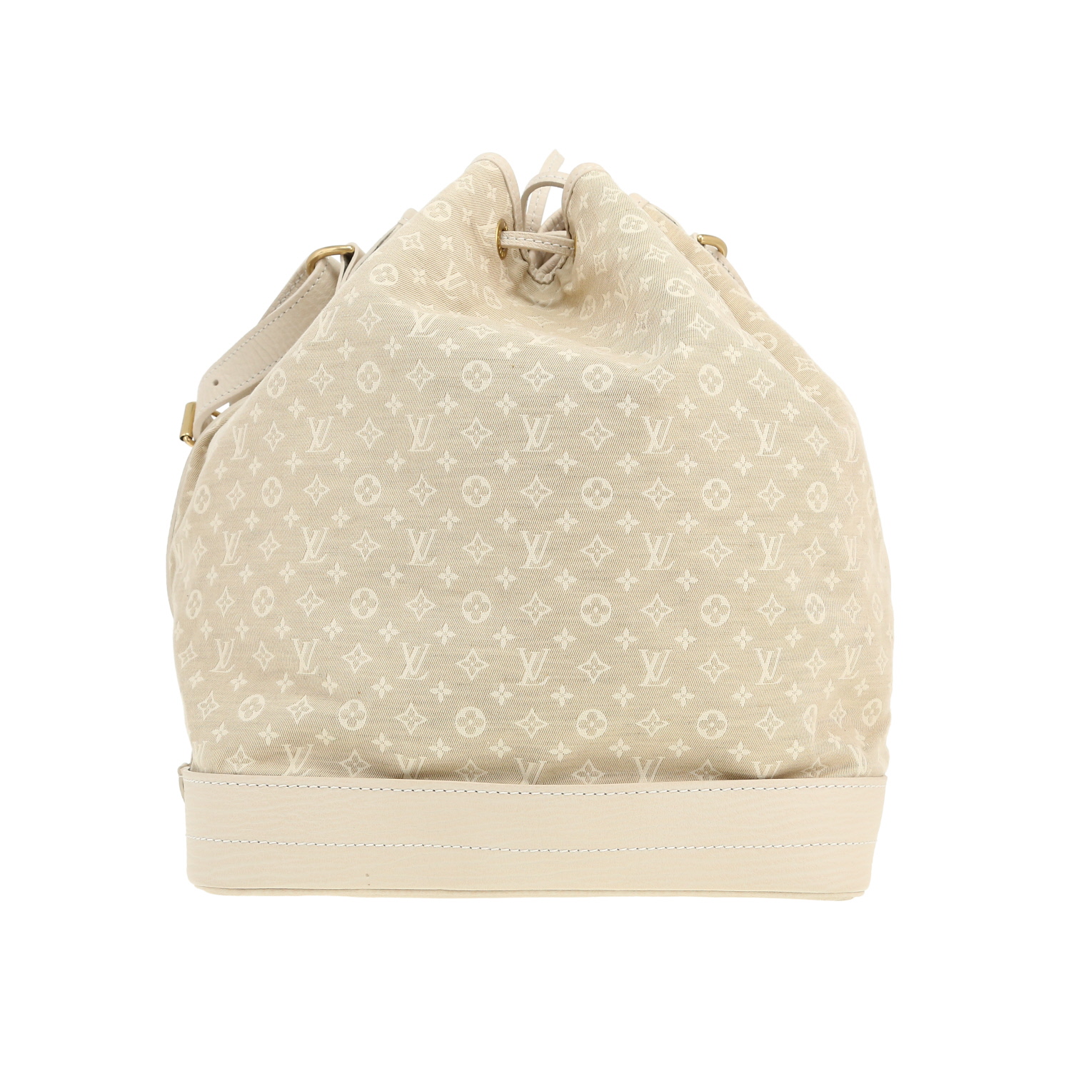 Bolso de mano Louis Vuitton  Noé en lona Monogram blanca y cuero blanco - Detail D4