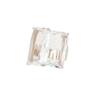 Bague H. Stern Cobblestone en or blanc non rhodié, cristal de roche et diamants