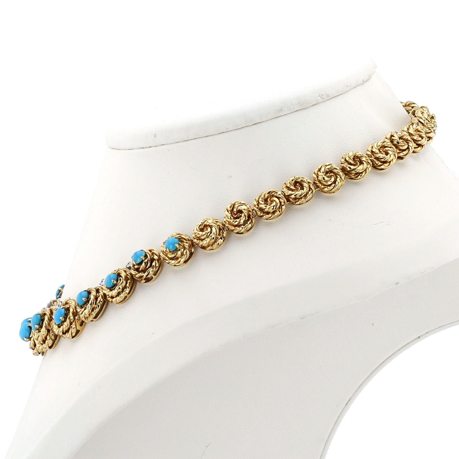 Collier Van Cleef & Arpels  en or jaune et turquoises - Detail D2